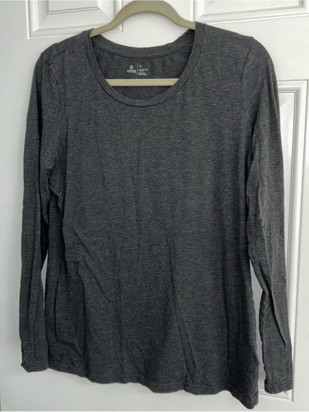 Susina Women's Long Sleeve Shirt Size XL Gray